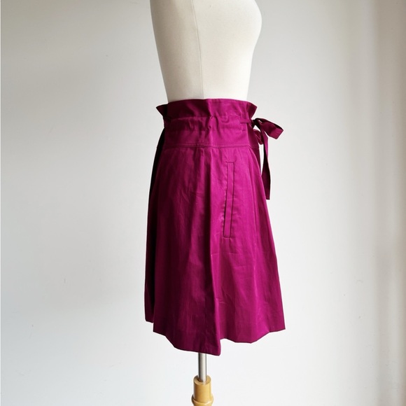 Theory Prisia Magenta Button-Front Tie Waist Skirt | Size 6 - Picture 7 of 8